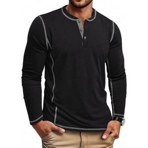 image:imageCOOFANDY Mens Henley Shirts Long Sleeve Casual TShirts Lightweight Tee01black