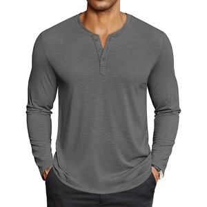 image:imageCOOFANDY Mens Henley Shirts Long Sleeve Lightweight Casual Basic TShirtDark Grey