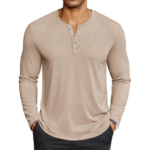 image:imageCOOFANDY Mens Henley Shirts Long Sleeve Lightweight Casual Basic TShirtKhaki