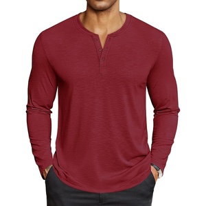 image:imageCOOFANDY Mens Henley Shirts Long Sleeve Lightweight Casual Basic TShirtWine Red