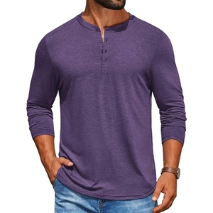 image:imageCOOFANDY Mens Henley Shirts Long Sleeve TShirt Lightweight Fashion Casual Pullover Tee ShirtPurple