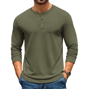 image:imageCOOFANDY Mens Henley TShirts Long Sleeve Casual Pullover Shirt Basic TopsArmy Green