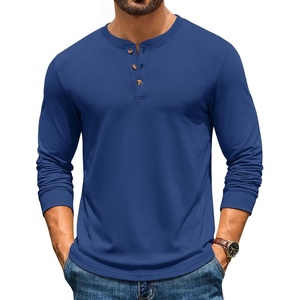 image:imageCOOFANDY Mens Henley TShirts Long Sleeve Casual Pullover Shirt Basic TopsRoyal Blue