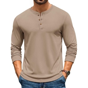 image:imageCOOFANDY Mens Henley TShirts Long Sleeve Casual Pullover Shirt Basic TopsSesame