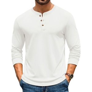 image:imageCOOFANDY Mens Henley TShirts Long Sleeve Casual Pullover Shirt Basic TopsWhite