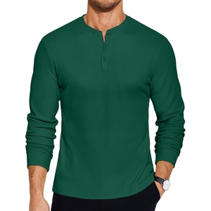 image:imageCOOFANDY Mens Henley TShirts Long Sleeve Pullover Shirt Casual Basic TeesDark Green
