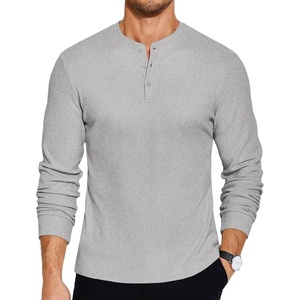 image:imageCOOFANDY Mens Henley TShirts Long Sleeve Pullover Shirt Casual Basic TeesGrey