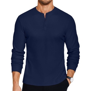 image:imageCOOFANDY Mens Henley TShirts Long Sleeve Pullover Shirt Casual Basic TeesNavy Blue