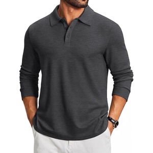 image:imageCOOFANDY Mens Knit Polo Shirt Long Sleeve Polo Sweaters Casual Golf ShirtsDark Grey