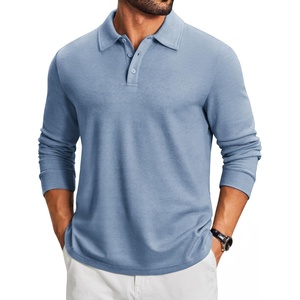image:imageCOOFANDY Mens Knit Polo Shirt Long Sleeve Polo Sweaters Casual Golf ShirtsDusty Blue