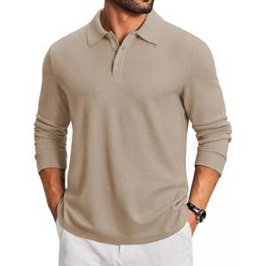 image:imageCOOFANDY Mens Knit Polo Shirt Long Sleeve Polo Sweaters Casual Golf ShirtsKhaki
