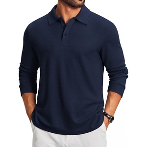 image:imageCOOFANDY Mens Knit Polo Shirt Long Sleeve Polo Sweaters Casual Golf ShirtsNavy Blue