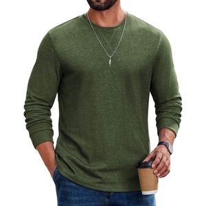 image:imageCOOFANDY Mens Long Sleeve T Shirt Cotton Blend Casual Tee ShirtsArmy Green