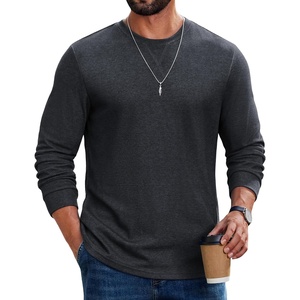 image:imageCOOFANDY Mens Long Sleeve T Shirt Cotton Blend Casual Tee ShirtsDark Grey