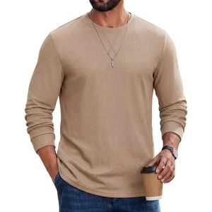 image:imageCOOFANDY Mens Long Sleeve T Shirt Cotton Blend Casual Tee ShirtsKhaki