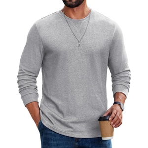 image:imageCOOFANDY Mens Long Sleeve T Shirt Cotton Blend Casual Tee ShirtsLight Grey