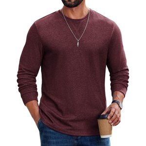 image:imageCOOFANDY Mens Long Sleeve T Shirt Cotton Blend Casual Tee ShirtsWine Red