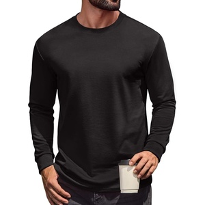 image:imageCOOFANDY Mens Long Sleeve T Shirt Heavyweight Crew Neck TShirt Premium Cotton Tee01black
