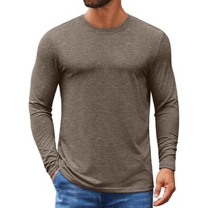 image:imageCOOFANDY Mens Long Sleeve T Shirts Crew Neck Casual Basic Pullover ShirtBrown