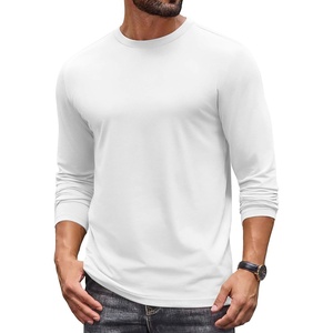 image:imageCOOFANDY Mens Long Sleeve TShirt Cotton Blend T Shirts Casual Crew Neck Basic Tee Soft Classic Regular Fit TshirtsWhite