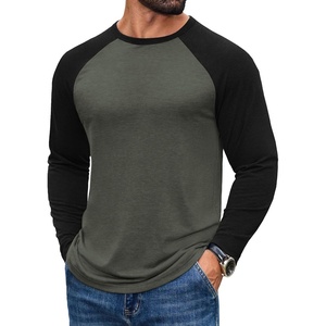 image:imageCOOFANDY Mens Long Sleeve Tee Shirts Casual Crewneck Raglan TShirts Stretchy Baseball Pullover Tee02 Deep Military Green