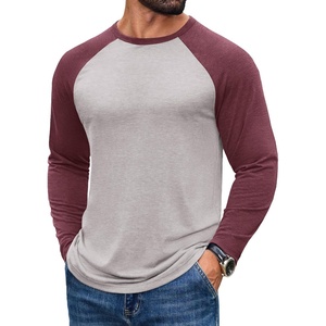 image:imageCOOFANDY Mens Long Sleeve Tee Shirts Casual Crewneck Raglan TShirts Stretchy Baseball Pullover TeeLight Gray