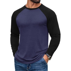 image:imageCOOFANDY Mens Long Sleeve Tee Shirts Casual Crewneck Raglan TShirts Stretchy Baseball Pullover TeeNavy Blue