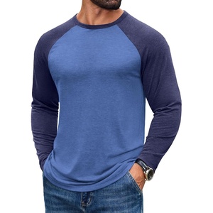 image:imageCOOFANDY Mens Long Sleeve Tee Shirts Casual Crewneck Raglan TShirts Stretchy Baseball Pullover TeeRoyal Blue