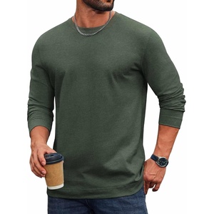 image:imageCOOFANDY Mens Long Sleeve Tee Shirts Cotton Casual Basic TShirtsDark Green