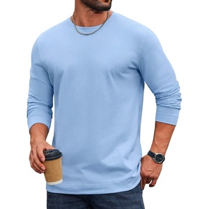 image:imageCOOFANDY Mens Long Sleeve Tee Shirts Cotton Casual Basic TShirtsLight Blue