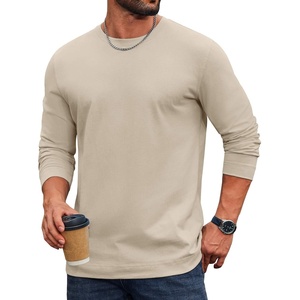 image:imageCOOFANDY Mens Long Sleeve Tee Shirts Cotton Casual Basic TShirtsLight Khaki