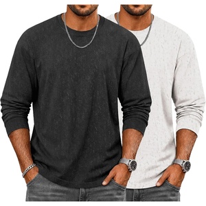 image:imageCOOFANDY Mens Long Sleeve Tee Shirts Cotton Vintage Washed T Shirts Relaxed Fit Basic TeesBlack  White