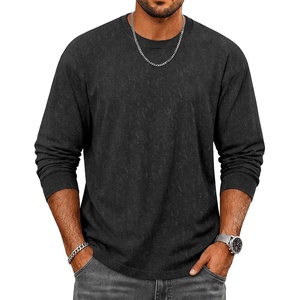 image:imageCOOFANDY Mens Long Sleeve Tee Shirts Cotton Vintage Washed T Shirts Relaxed Fit Basic TeesBlack