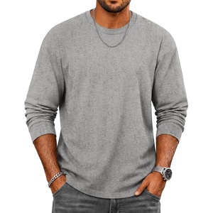image:imageCOOFANDY Mens Long Sleeve Tee Shirts Cotton Vintage Washed T Shirts Relaxed Fit Basic TeesLight Grey