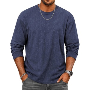 image:imageCOOFANDY Mens Long Sleeve Tee Shirts Cotton Vintage Washed T Shirts Relaxed Fit Basic TeesNavy Blue