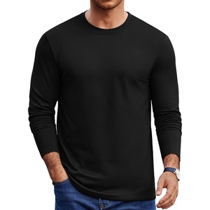 image:imageCOOFANDY Mens Long Sleeve Tee Shirts Crew Neck Casual Soft Basic T ShirtsAll Black