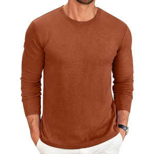 image:imageCOOFANDY Mens Long Sleeve Tee Shirts Crew Neck Casual Soft TeesCaramel
