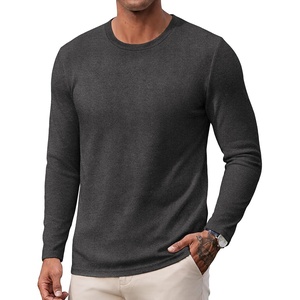 image:imageCOOFANDY Mens Long Sleeve Tee Shirts Knit Crew Neck Shirts Casual PulloverDark Grey