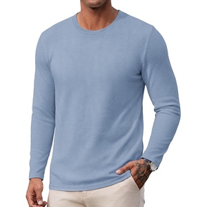 image:imageCOOFANDY Mens Long Sleeve Tee Shirts Knit Crew Neck Shirts Casual PulloverLight Blue