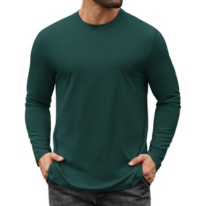 image:imageCOOFANDY Mens Long Sleeve Tee Shirts Stretch Crew Neck Tee Shirts Casual T Shirts for MenLake Green