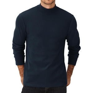 image:imageCOOFANDY Mens Mock Neck Sweater Lightweight Ribbed Knit Casual PulloverDark Blue