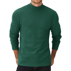 image:imageCOOFANDY Mens Mock Neck Sweater Lightweight Ribbed Knit Casual PulloverDark Green