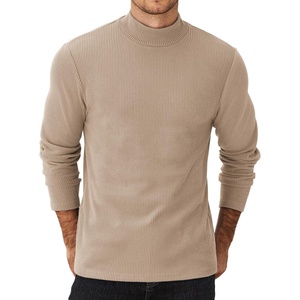image:imageCOOFANDY Mens Mock Neck Sweater Lightweight Ribbed Knit Casual PulloverKhaki
