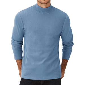 image:imageCOOFANDY Mens Mock Neck Sweater Lightweight Ribbed Knit Casual PulloverLight Blue