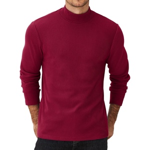image:imageCOOFANDY Mens Mock Neck Sweater Lightweight Ribbed Knit Casual PulloverWine Red