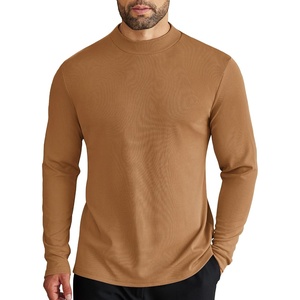 image:imageCOOFANDY Mens Mock Turtleneck Long Sleeve Shirts Slim Fit Basic TShirt Ribbed Pullover Sweater1 Packlight Brown