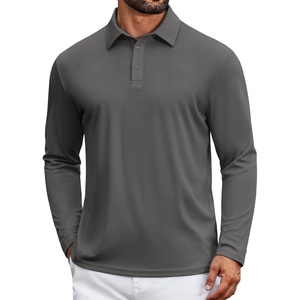 image:imageCOOFANDY Mens Polo Shirts Long Sleeve UPF 50 Moisture Wicking Golf ShirtGray