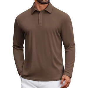 image:imageCOOFANDY Mens Polo Shirts Long Sleeve UPF 50 Moisture Wicking Golf ShirtLight Brown