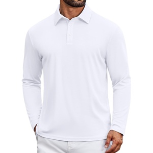 image:imageCOOFANDY Mens Polo Shirts Long Sleeve UPF 50 Moisture Wicking Golf ShirtWhite