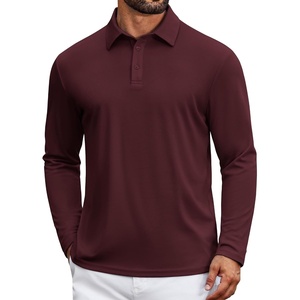 image:imageCOOFANDY Mens Polo Shirts Long Sleeve UPF 50 Moisture Wicking Golf ShirtWine Red